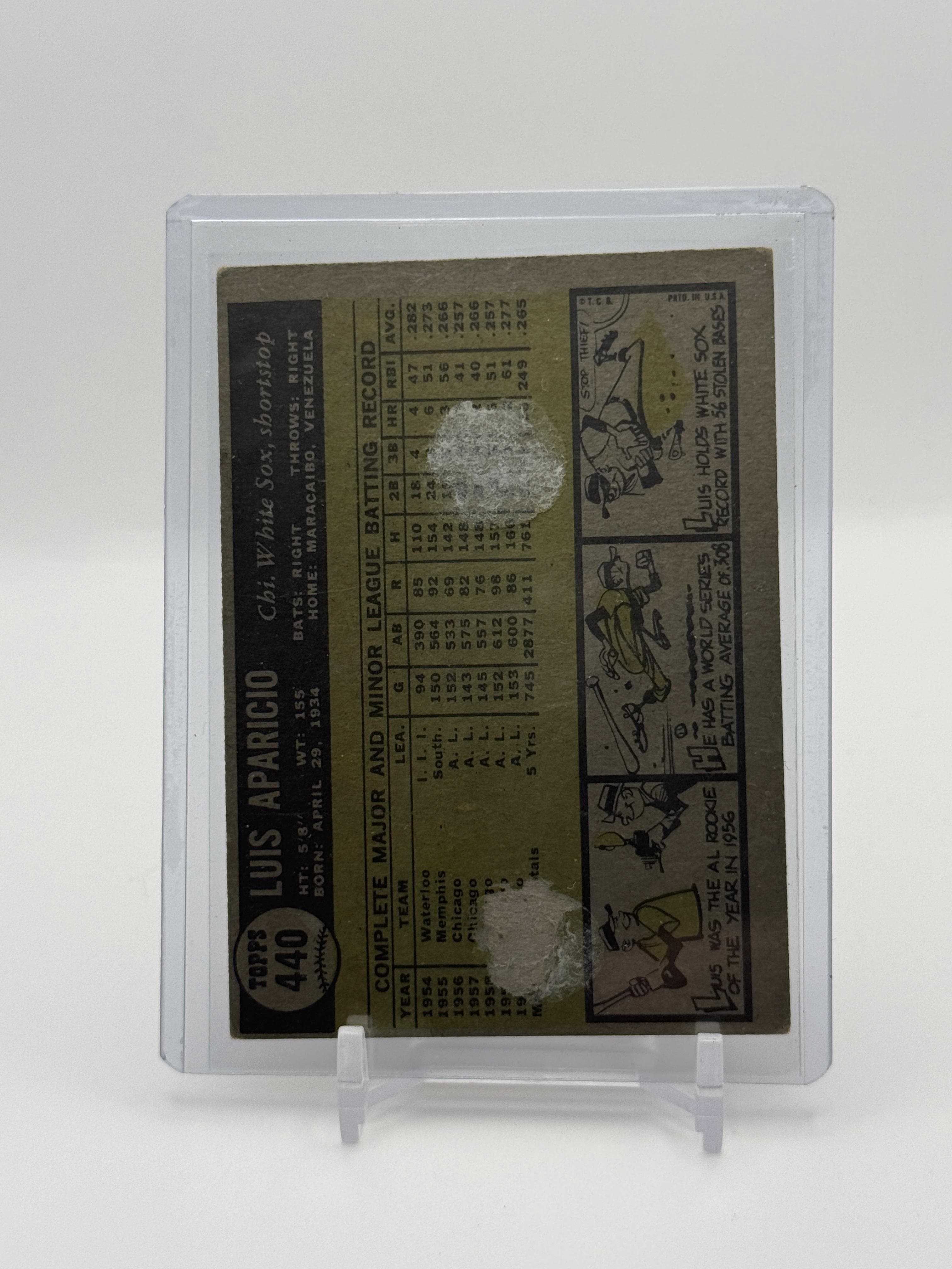 1961 Topps #440 Luis Aparicio - Thumbnail 2
