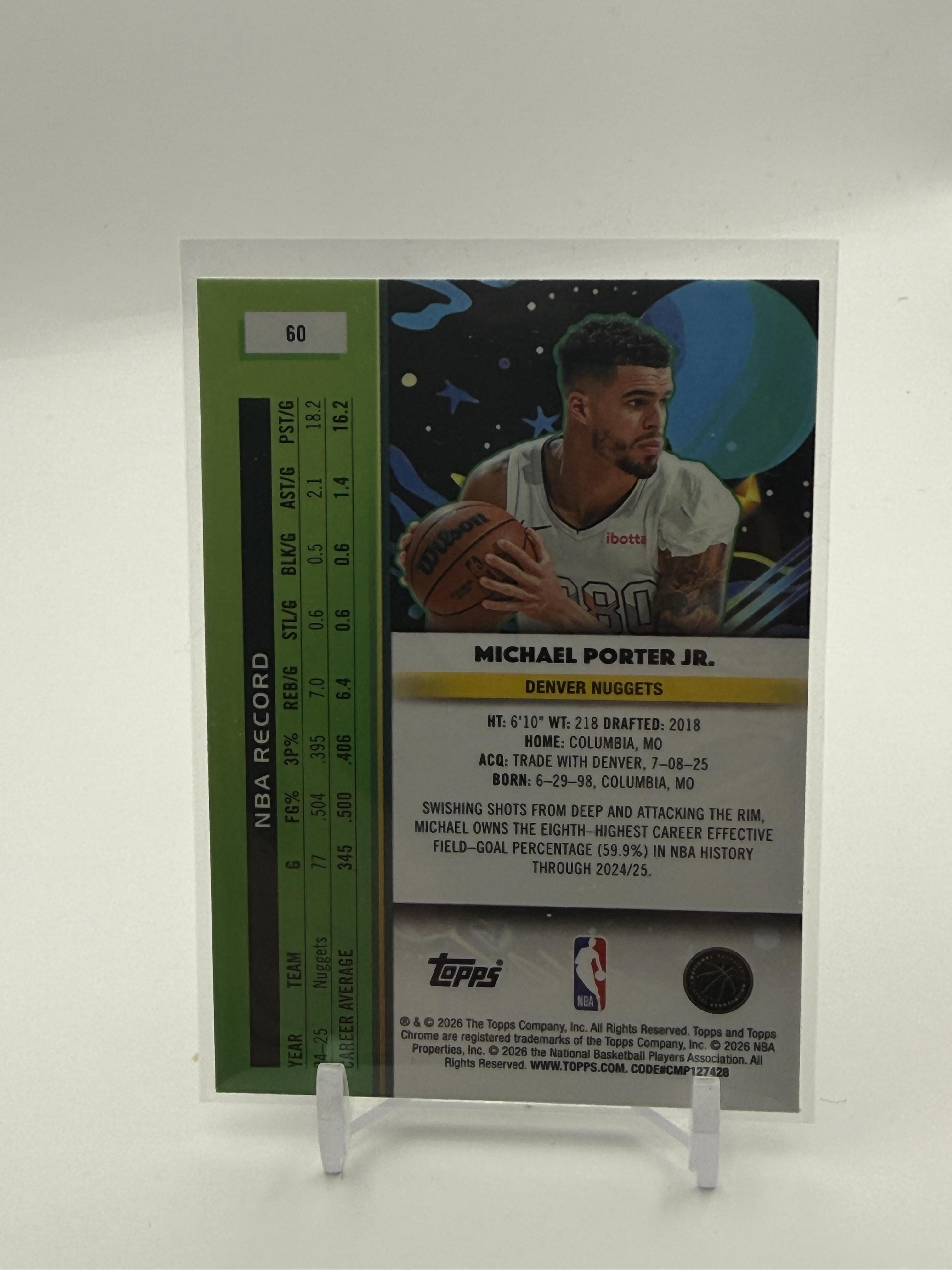2025-26 Topps Chrome Cosmic #60 Michael Porter Jr. - Thumbnail 2