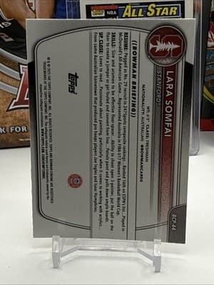2025-26 1st Bowman Chrome #BCP-44 - Lara Somfai - Fuchsia MOJO REFRACTOR #d /299 - Thumbnail 2