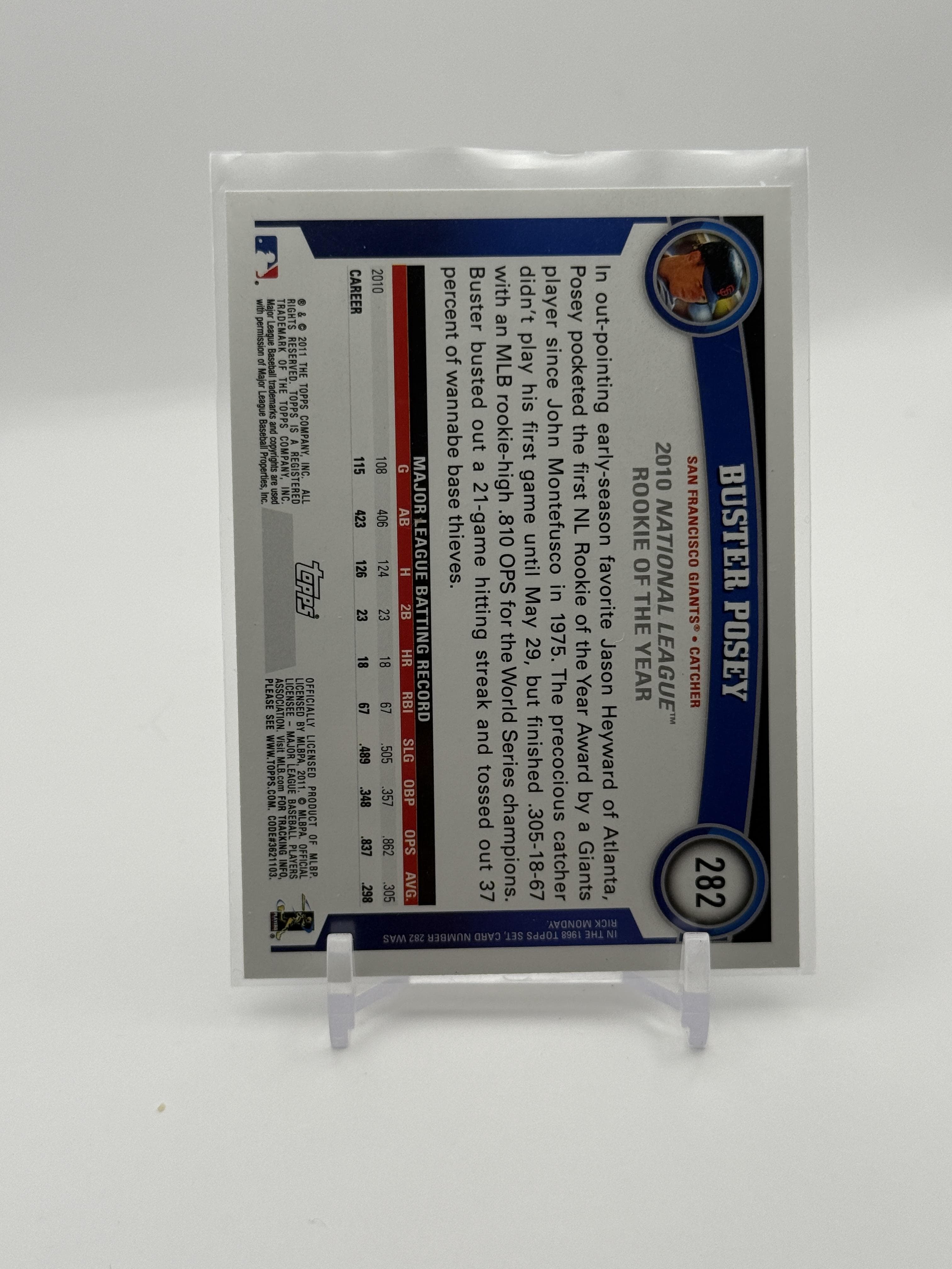 2011 Topps #282 Buster Posey - Thumbnail 2