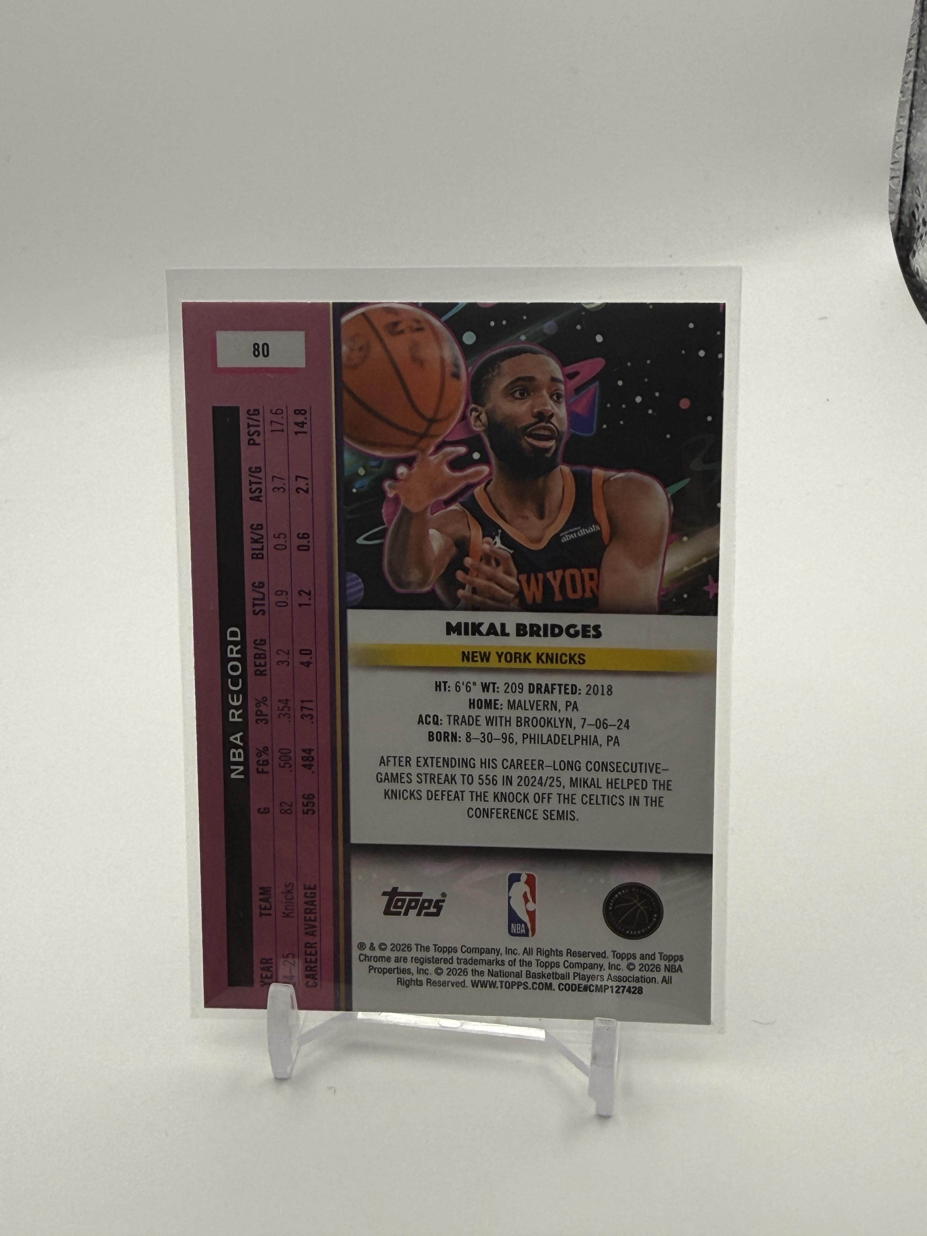 2025-26 Topps Chrome Cosmic #80 Mikal Bridges - Thumbnail 2