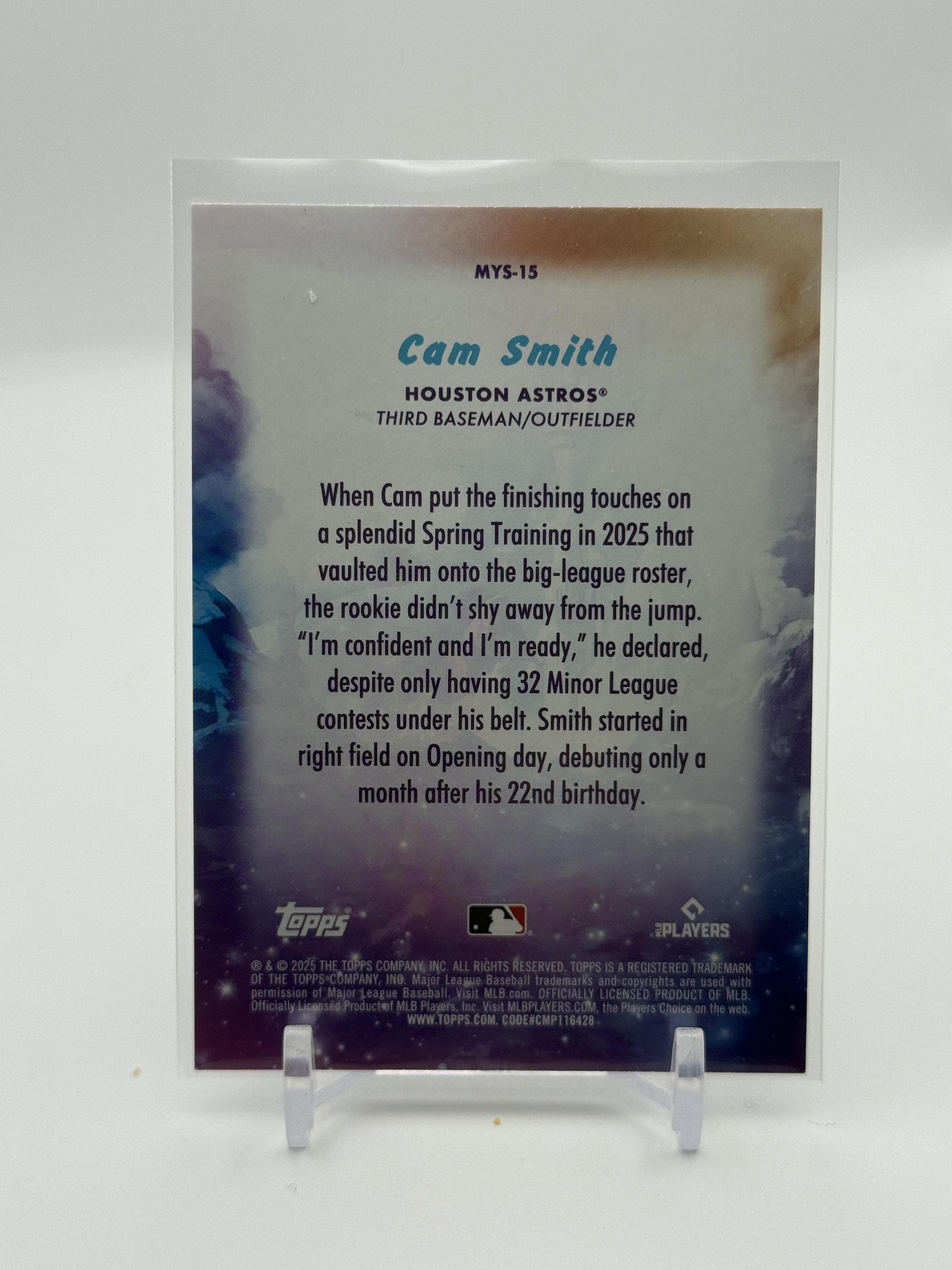 2025 Topps Update #MYS-15 Cam Smith Mystical Pink Foil - Thumbnail 2
