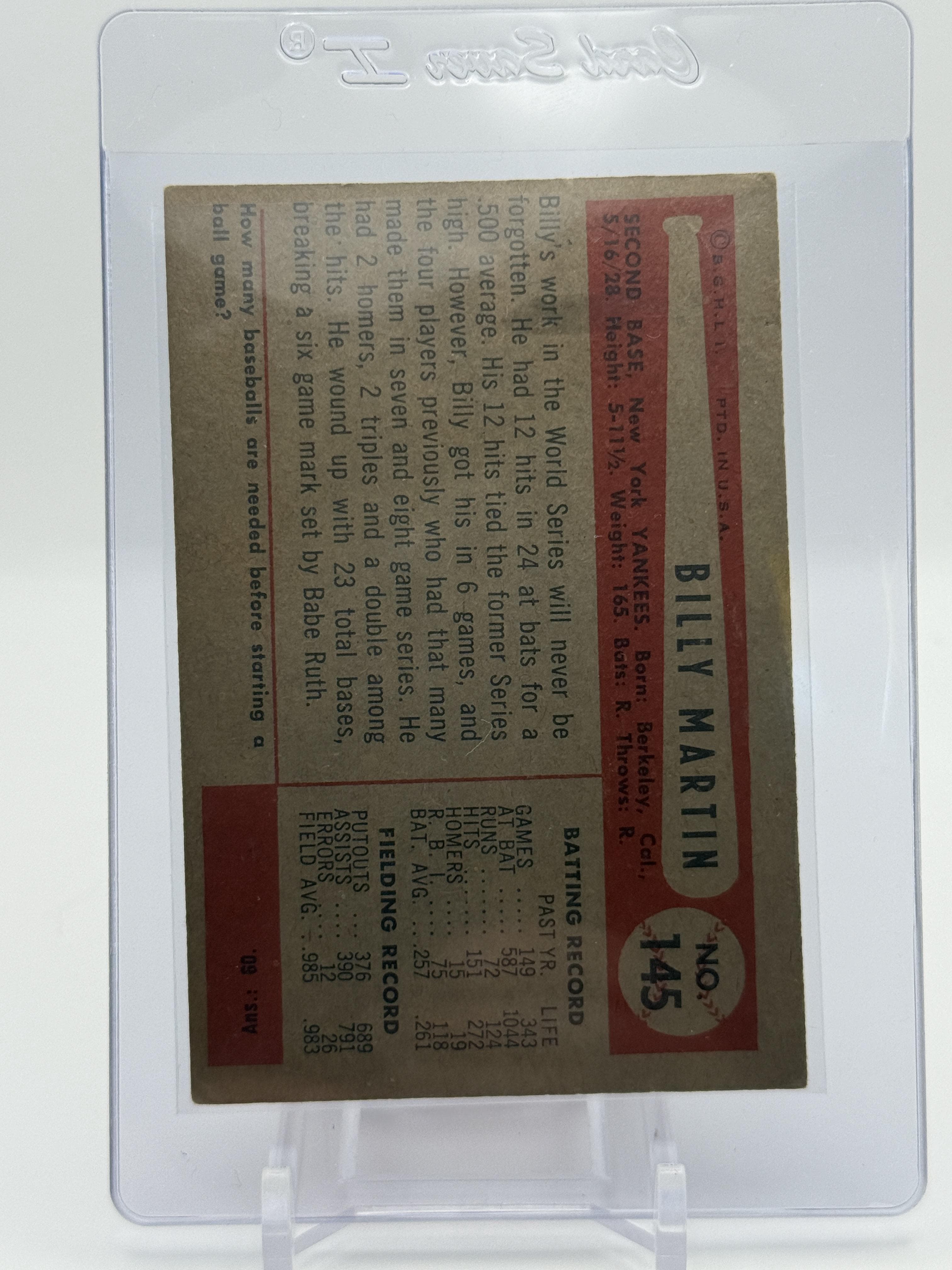 1954 Bowman #145b Billy Martin - Thumbnail 2