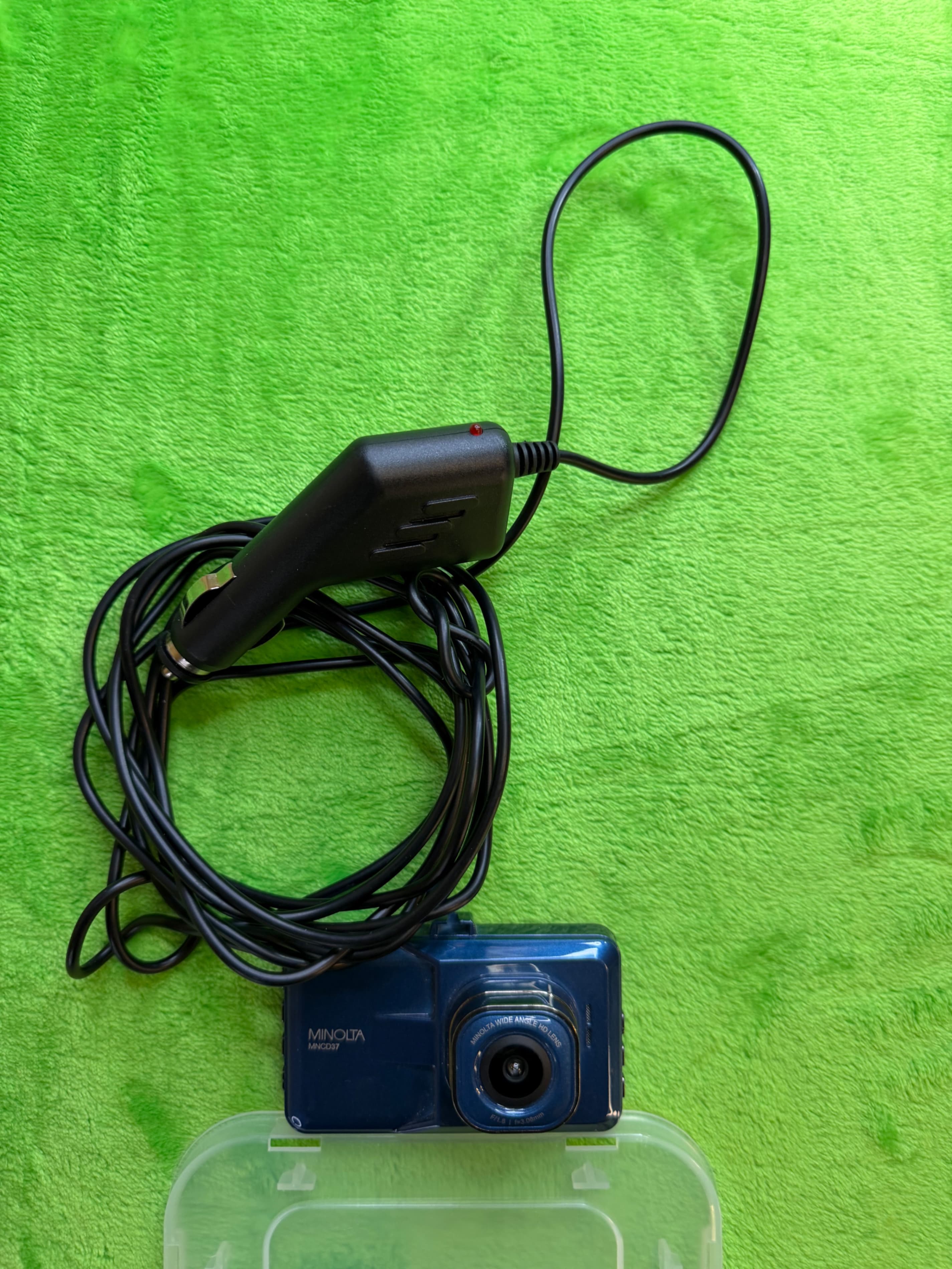 Minolta MNCD37 1080p Dash Cam Blue w/ Car Charger, Tested