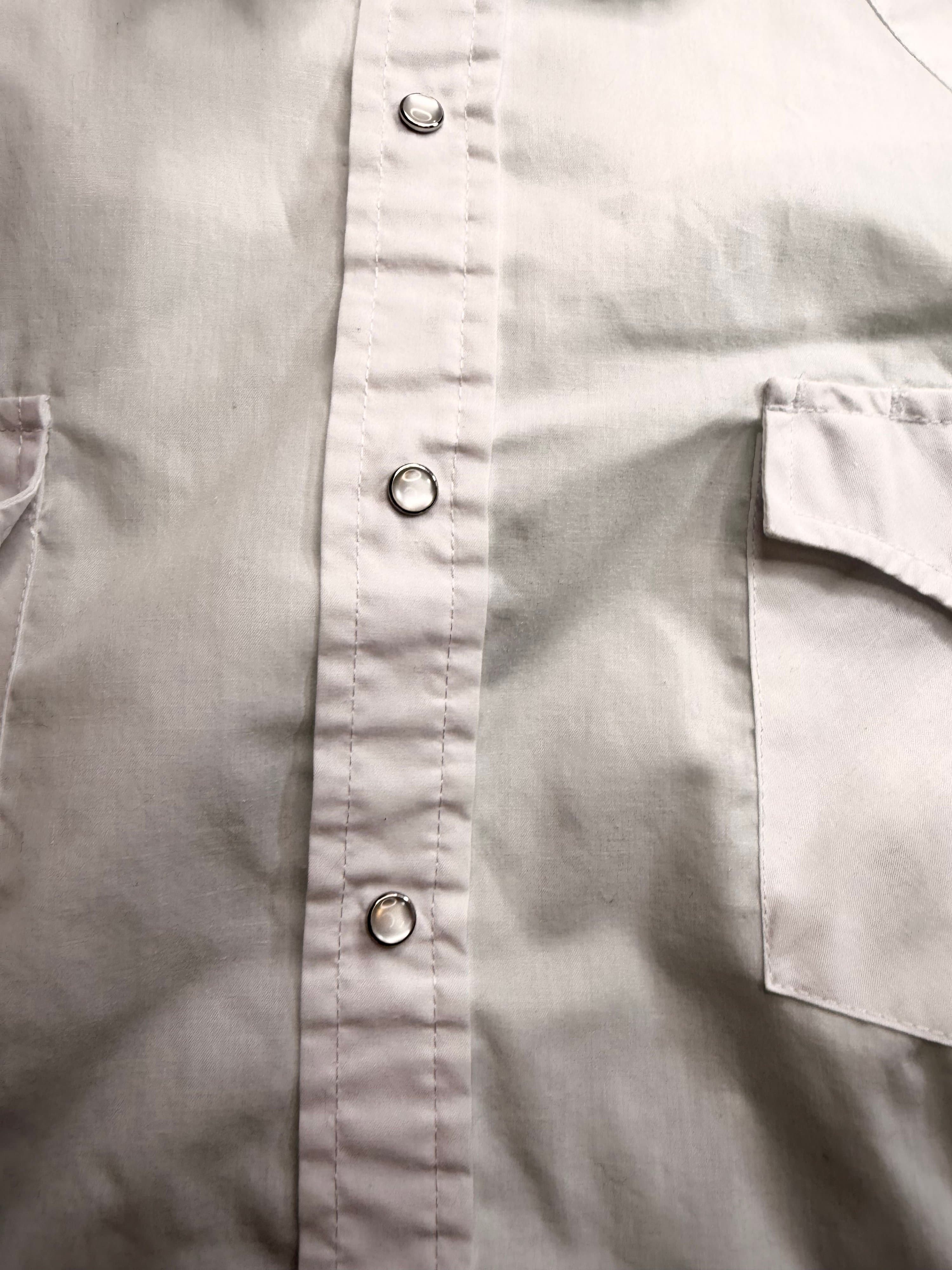 Plains Western Wear Pearl Snap Shirt Big Man Sz 2X White - Thumbnail 4