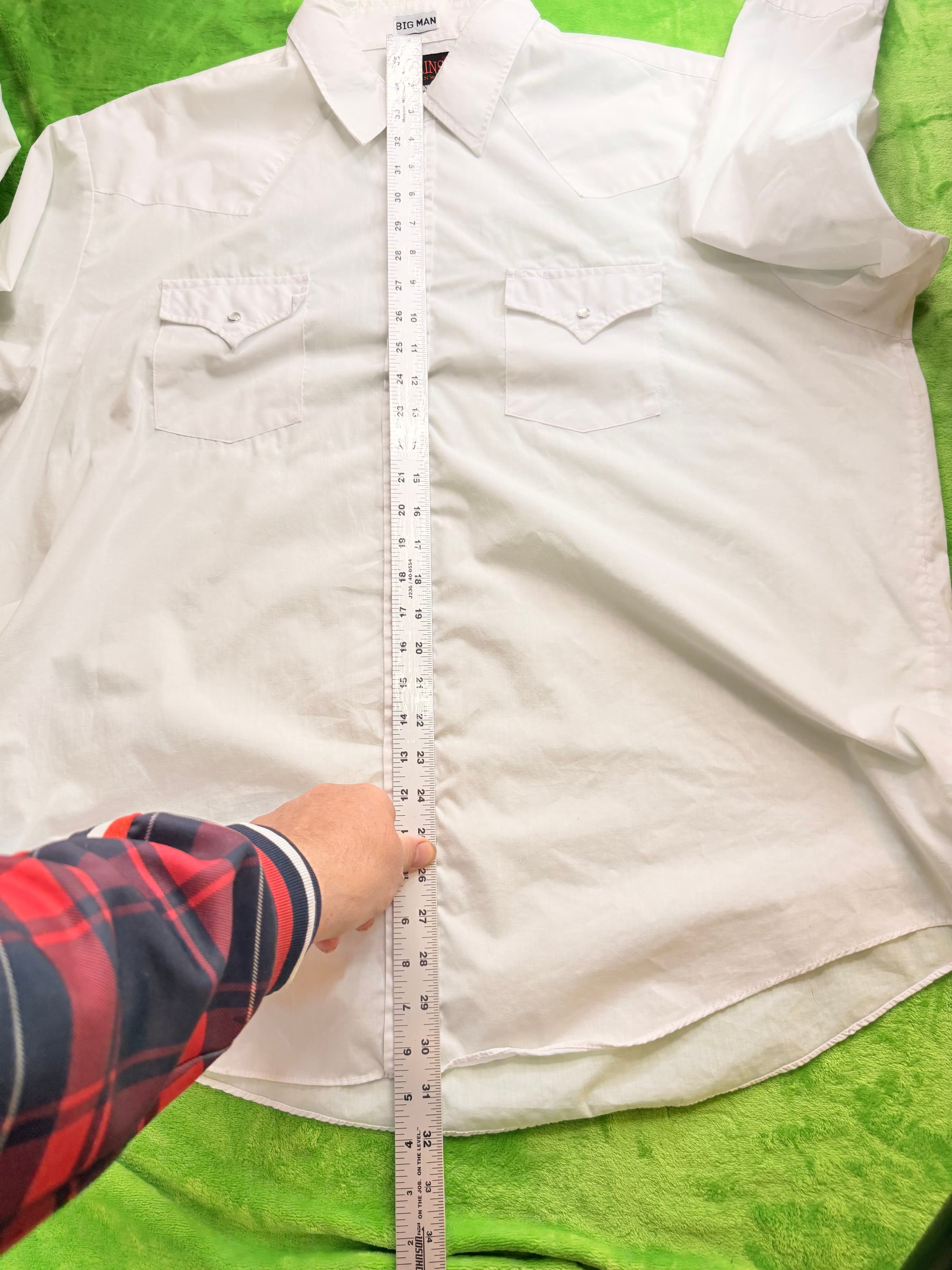 Plains Western Wear Pearl Snap Shirt Big Man Sz 2X White - Thumbnail 9