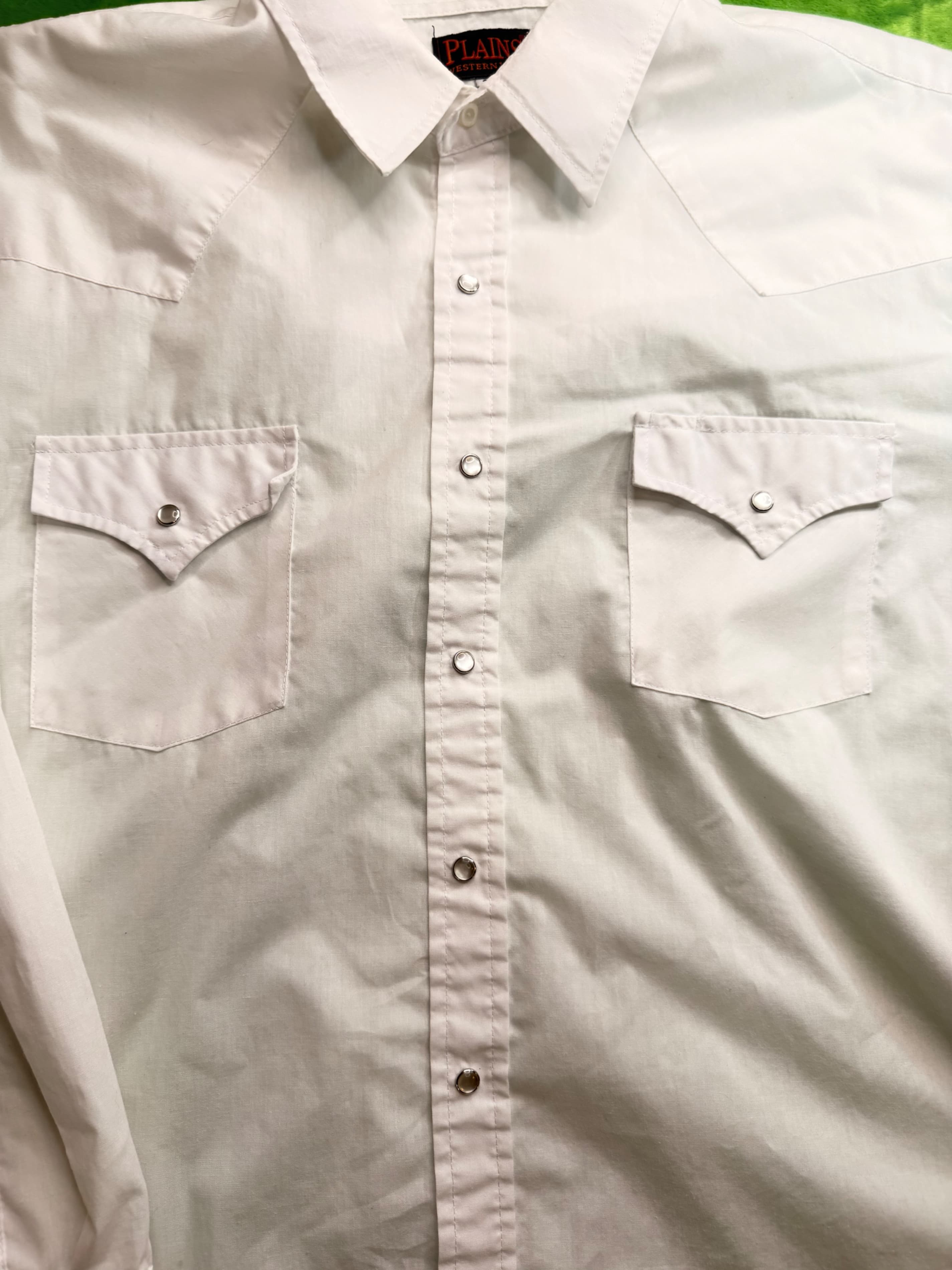 Plains Western Wear Pearl Snap Shirt Big Man Sz 2X White - Thumbnail 5