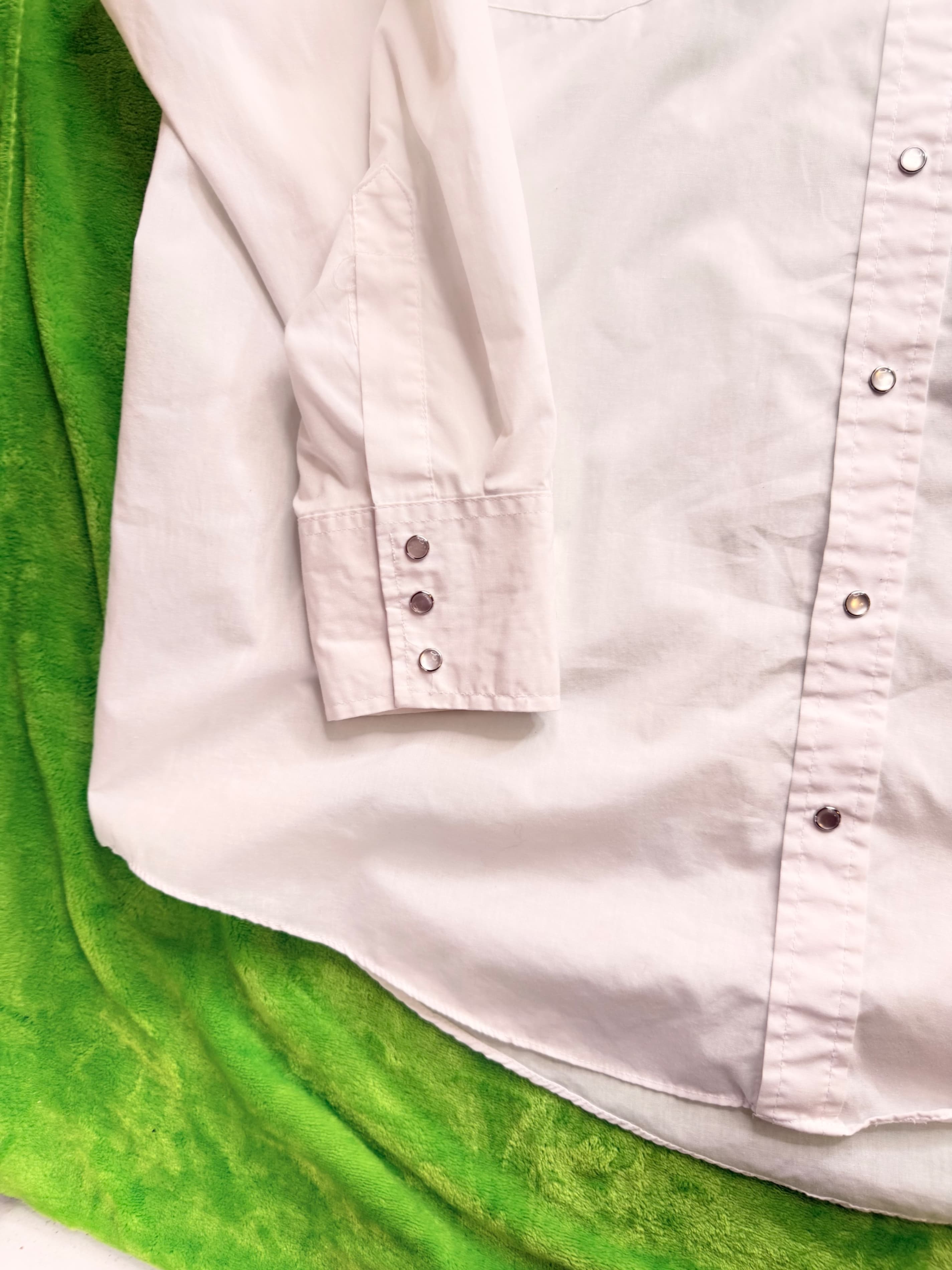Plains Western Wear Pearl Snap Shirt Big Man Sz 2X White - Thumbnail 6