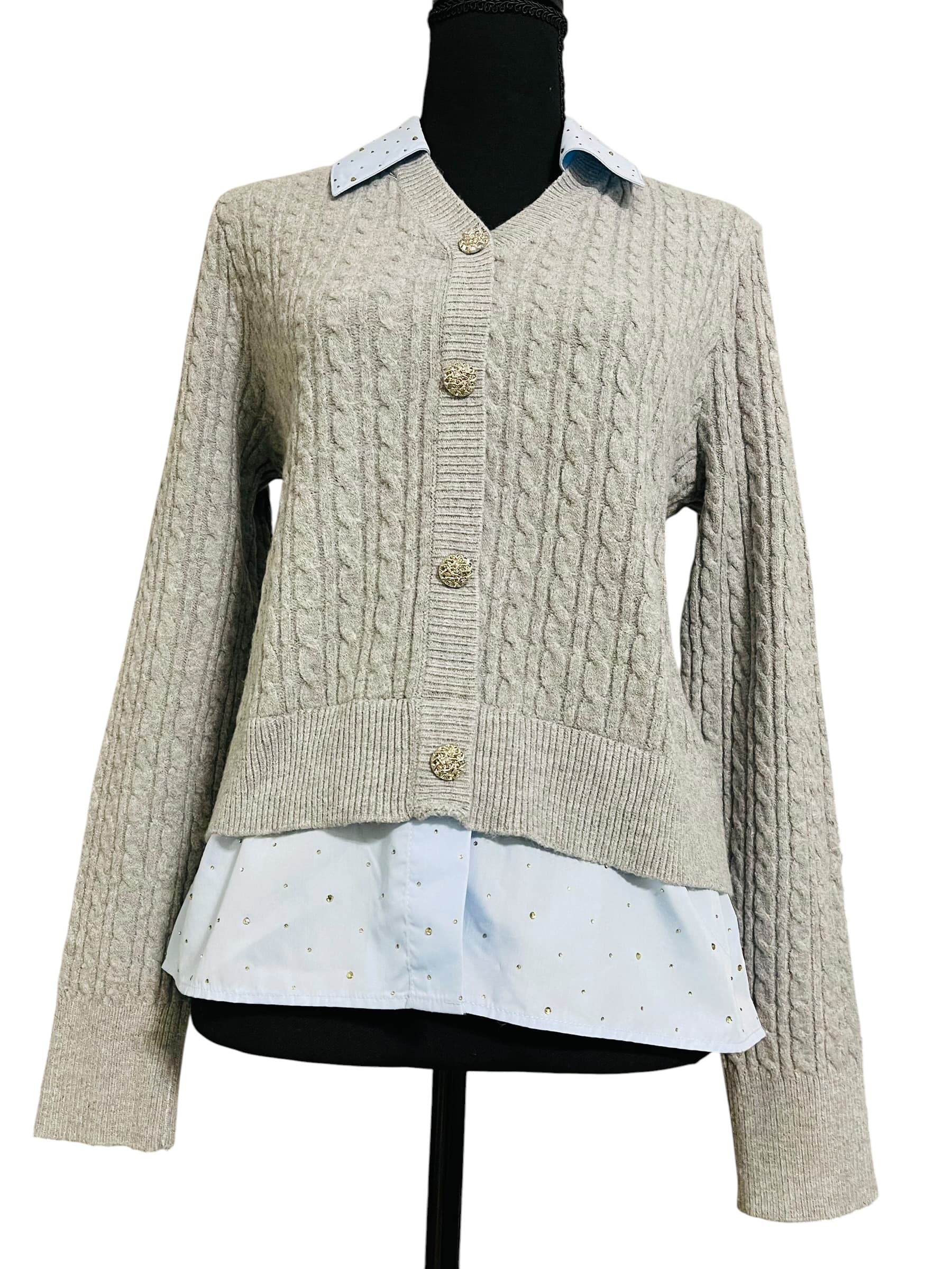 Nanette Lepore Cardigan Combo Top - Thumbnail 2
