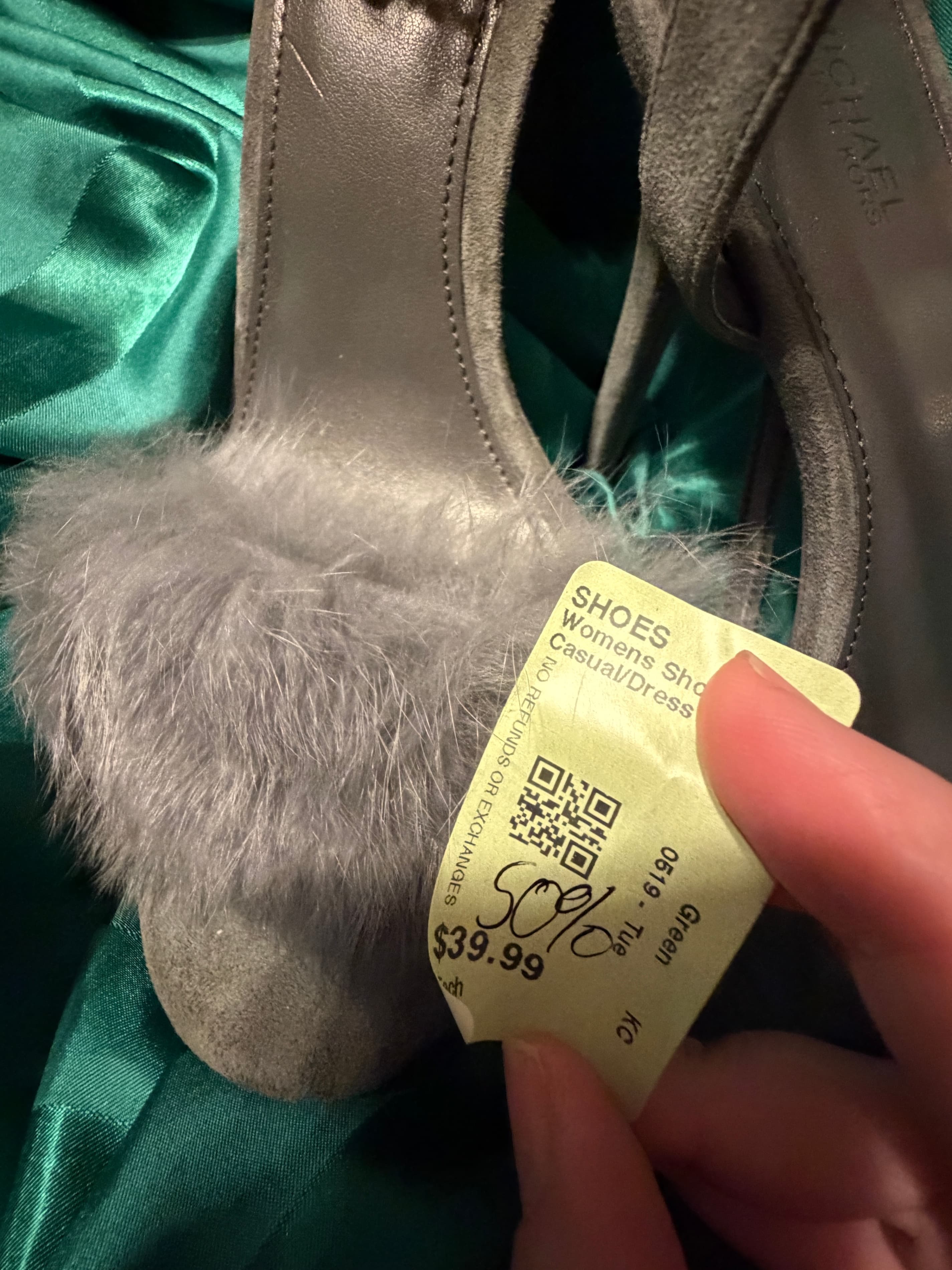 RARE Michael Kors Real Hair calf Fur Heels Gray (Unworn) - Thumbnail 7