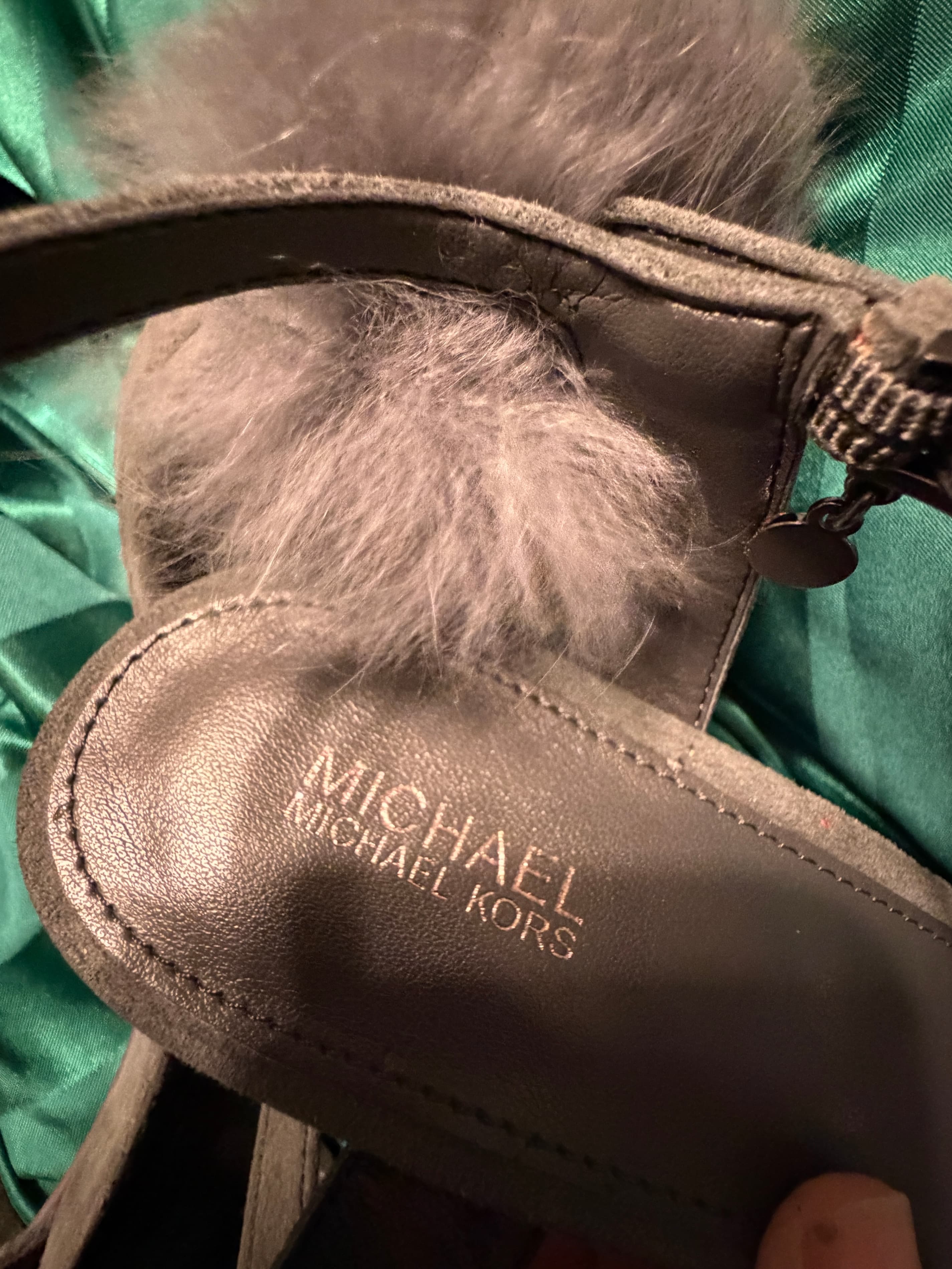 RARE Michael Kors Real Hair calf Fur Heels Gray (Unworn) - Thumbnail 6