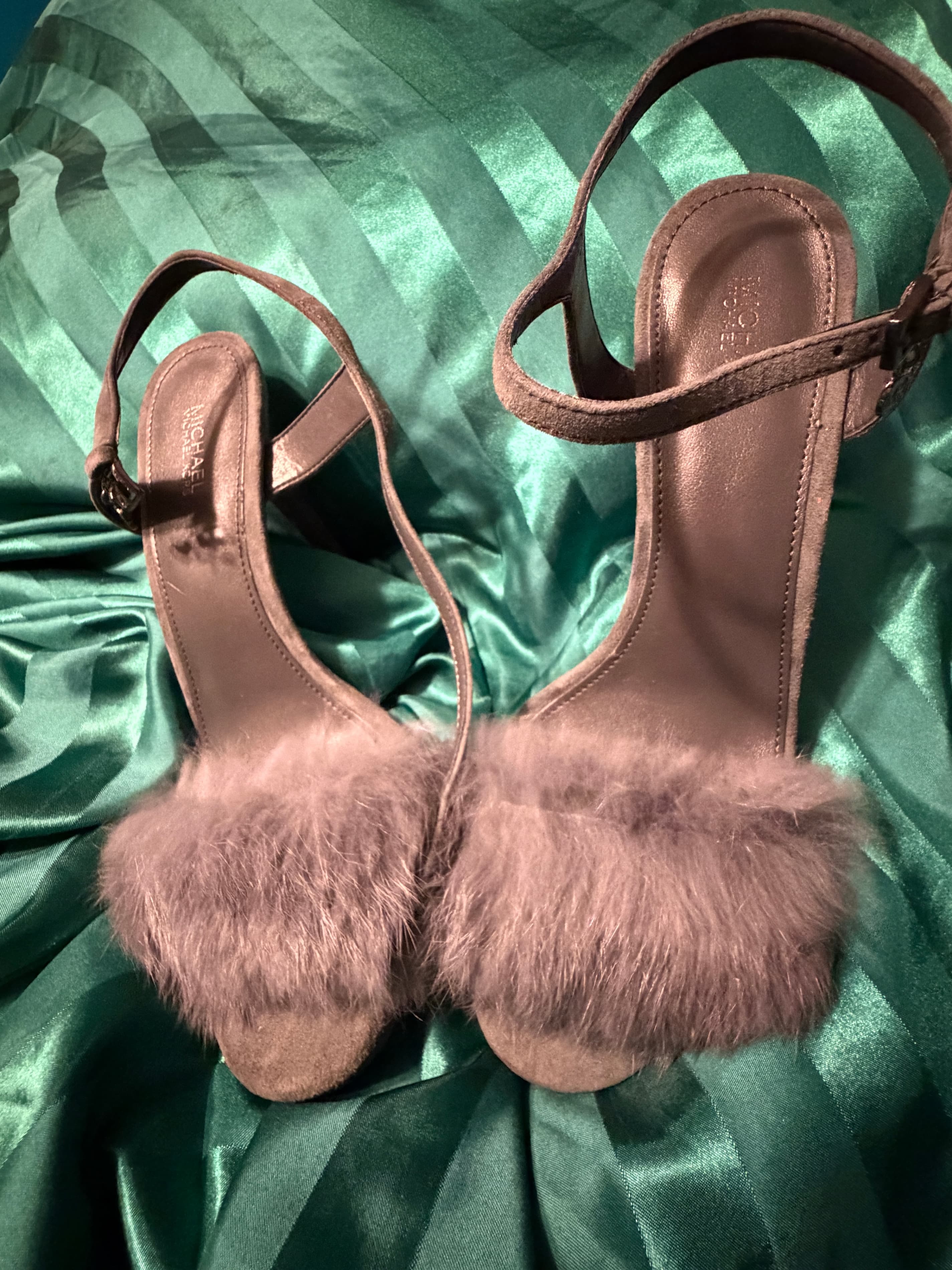 RARE Michael Kors Real Hair calf Fur Heels Gray (Unworn)