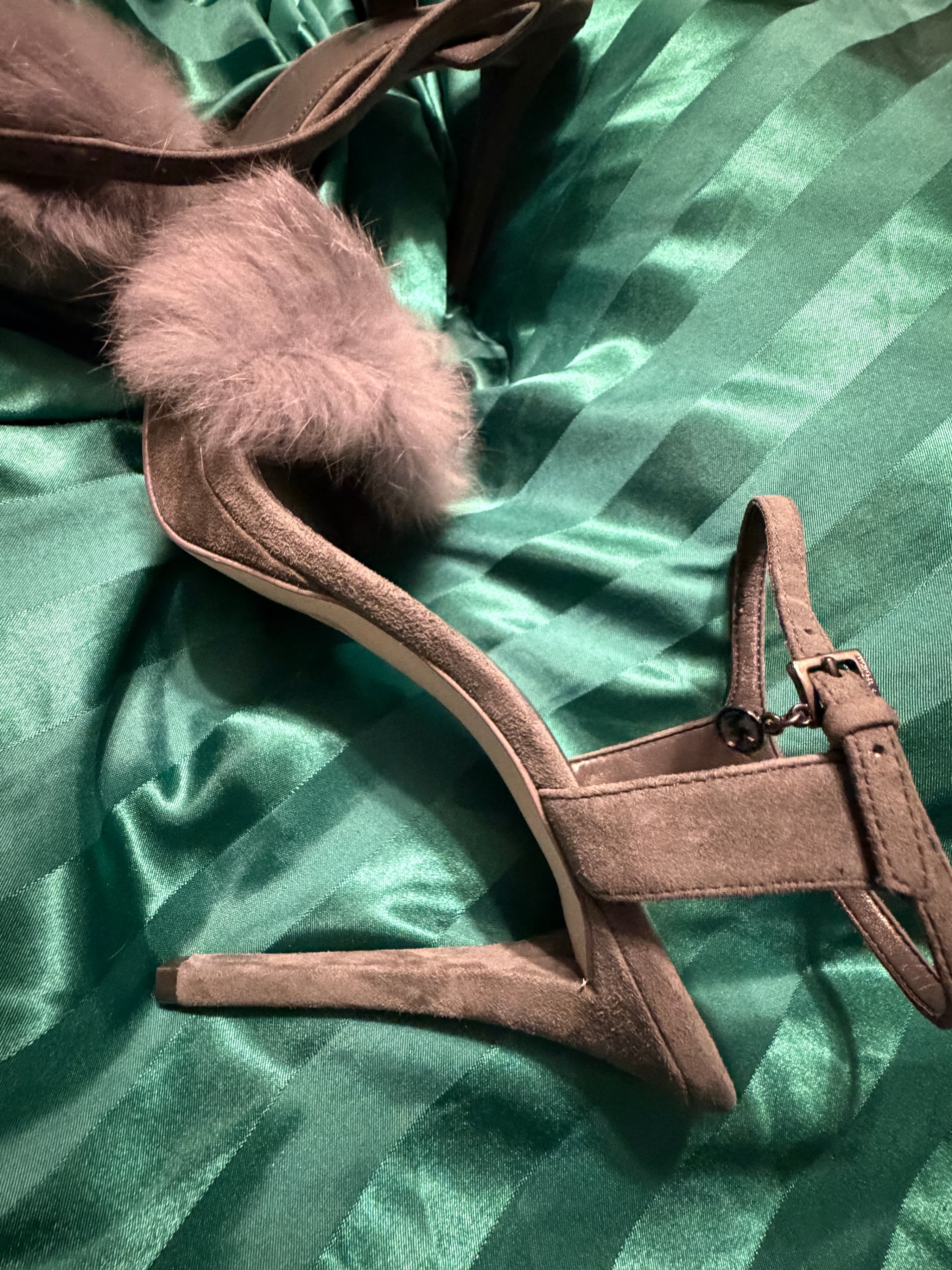 RARE Michael Kors Real Hair calf Fur Heels Gray (Unworn) - Thumbnail 8
