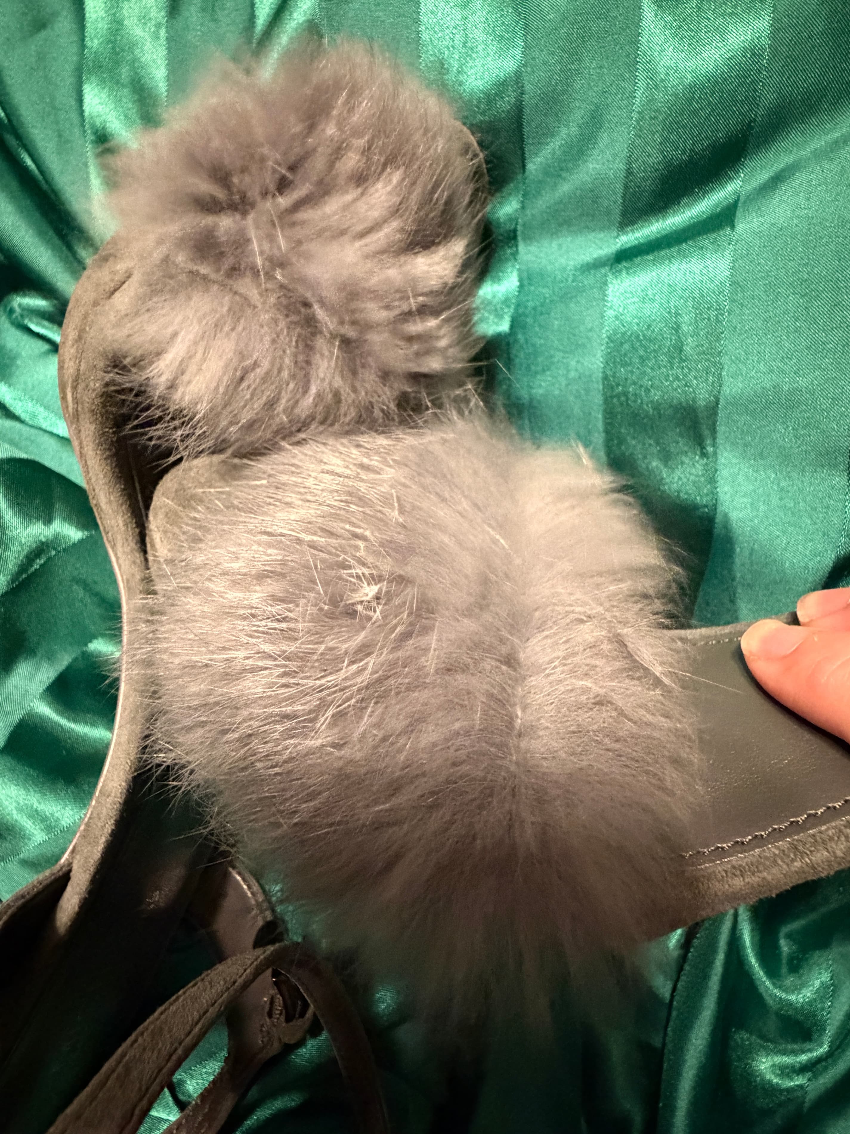 RARE Michael Kors Real Hair calf Fur Heels Gray (Unworn) - Thumbnail 5