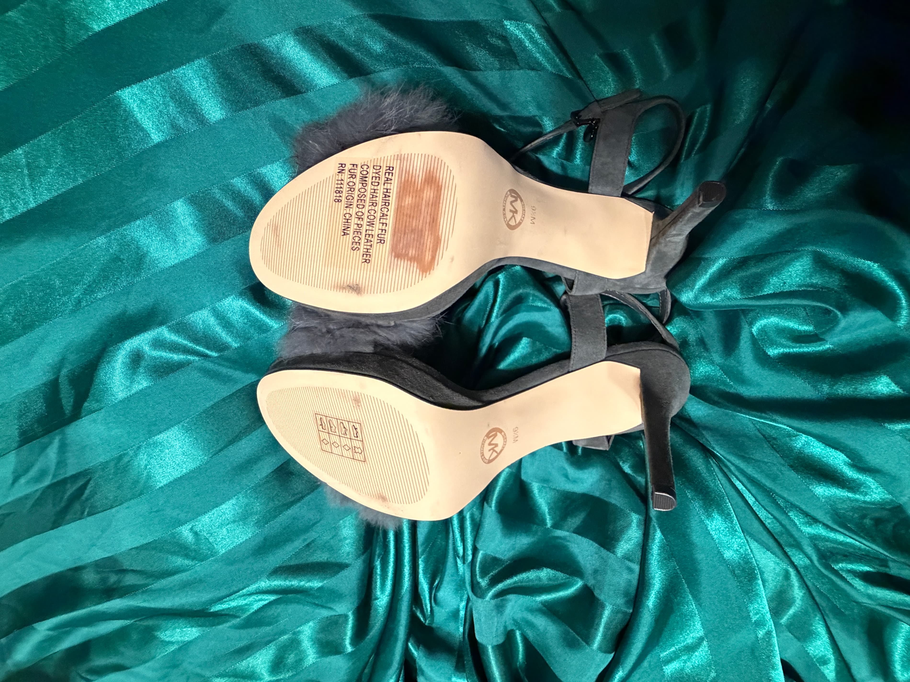 RARE Michael Kors Real Hair calf Fur Heels Gray (Unworn) - Thumbnail 3