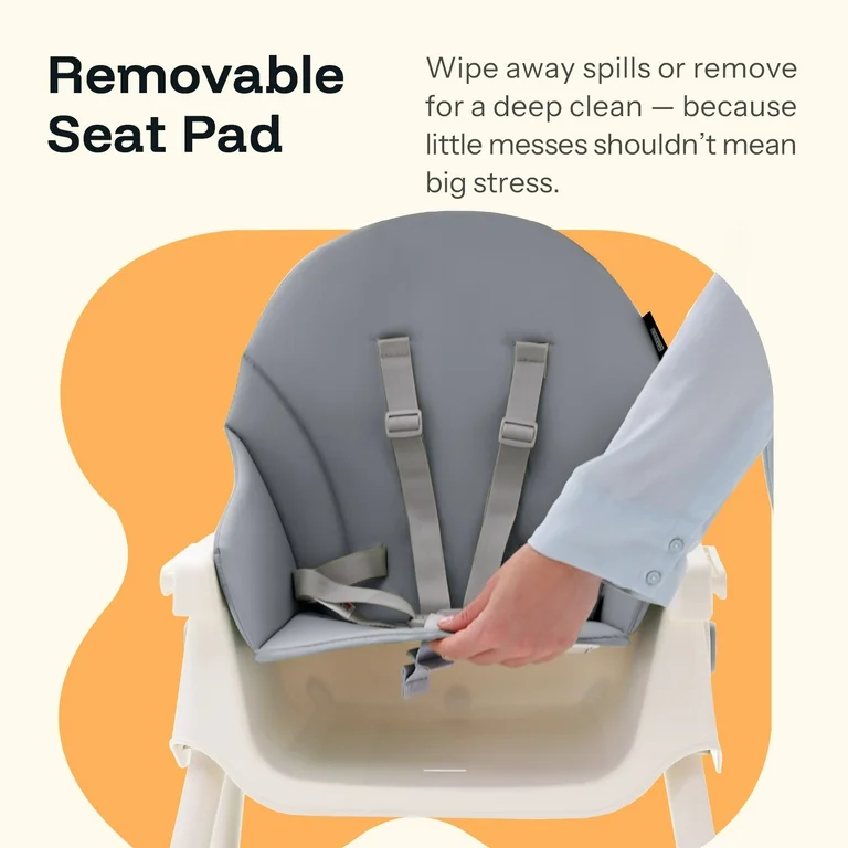 Convertible High Chair 4-in-1 Gray Baby Seat with Harness - Thumbnail 6