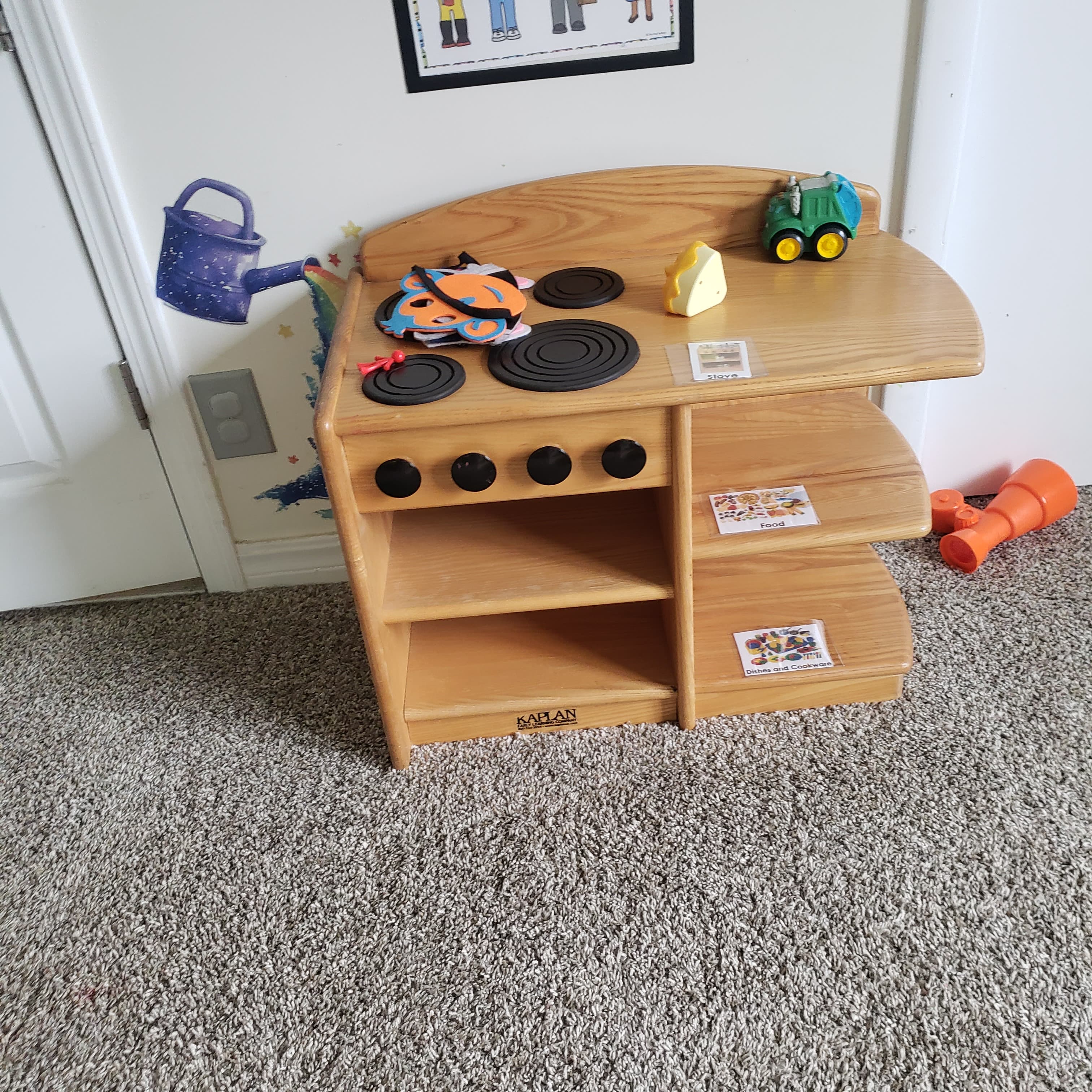 Kaplan Wooden Play Kitchen Stove with Shelves - Thumbnail 4