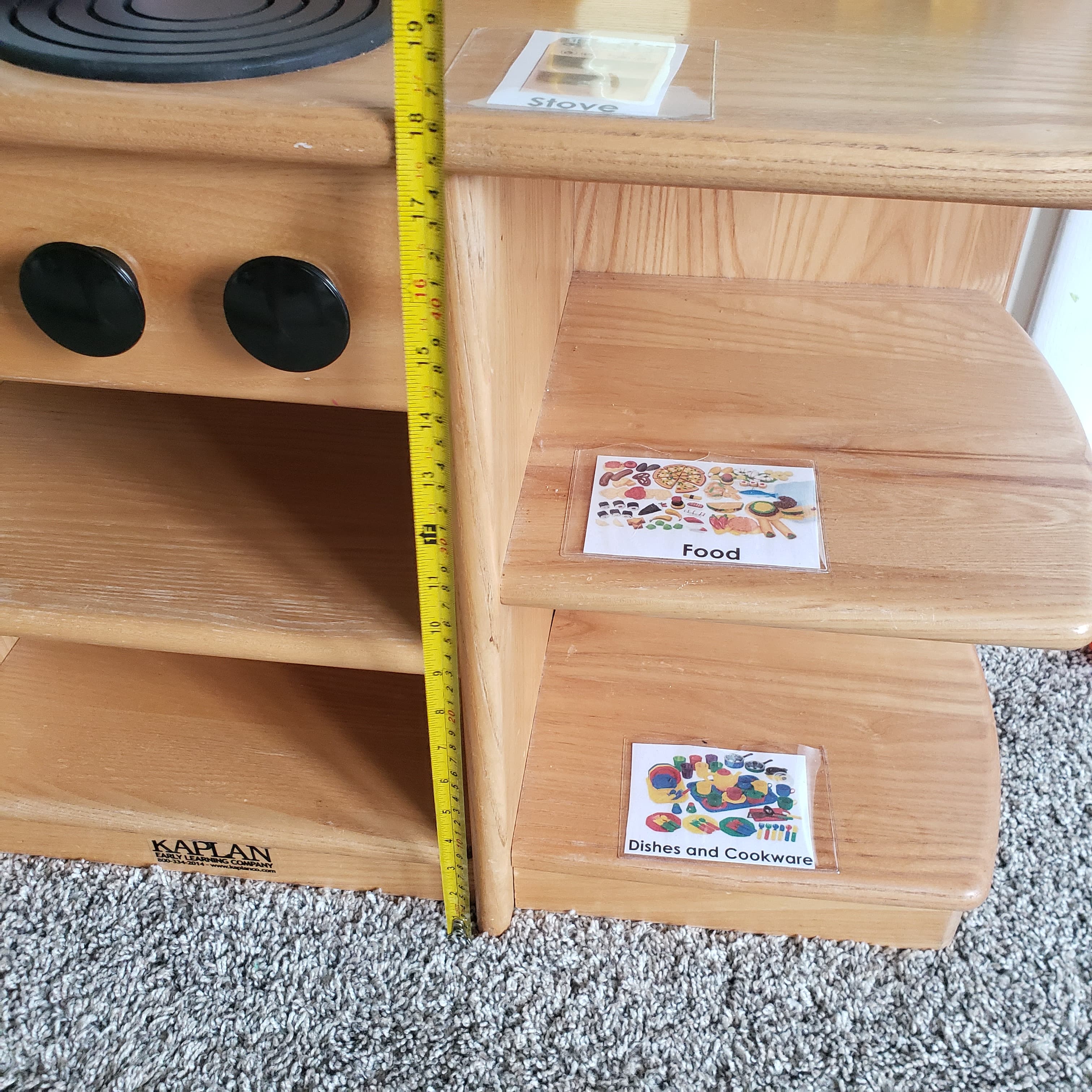 Kaplan Wooden Play Kitchen Stove with Shelves - Thumbnail 7