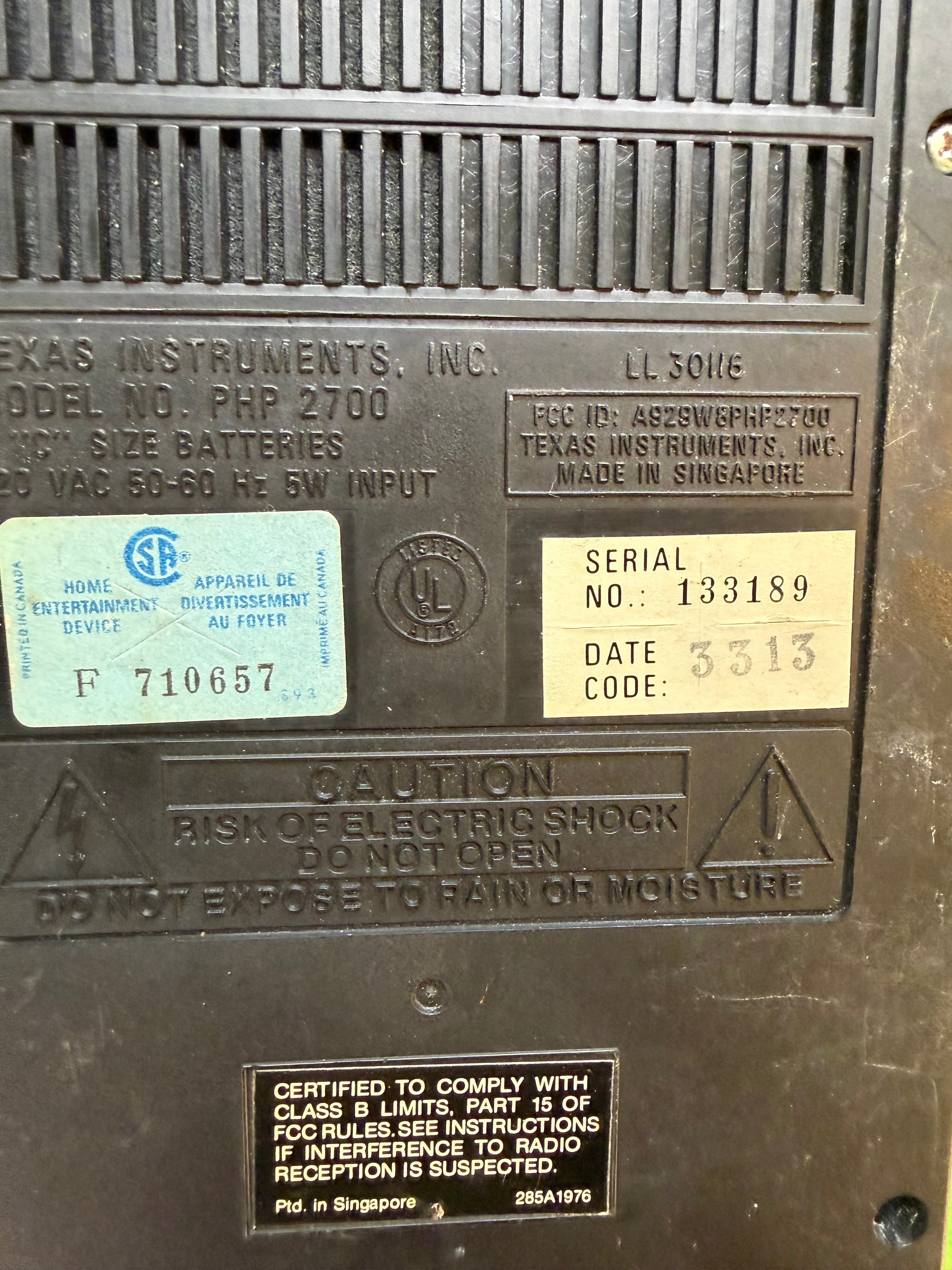 TI Program Recorder PHP 2700 Vtg Cassette - NOT WORKING - Thumbnail 4