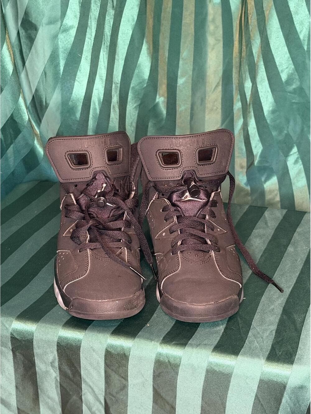 Air Jordan 6 Retro GS 'Chrome' Black Metallic Silver - Thumbnail 3
