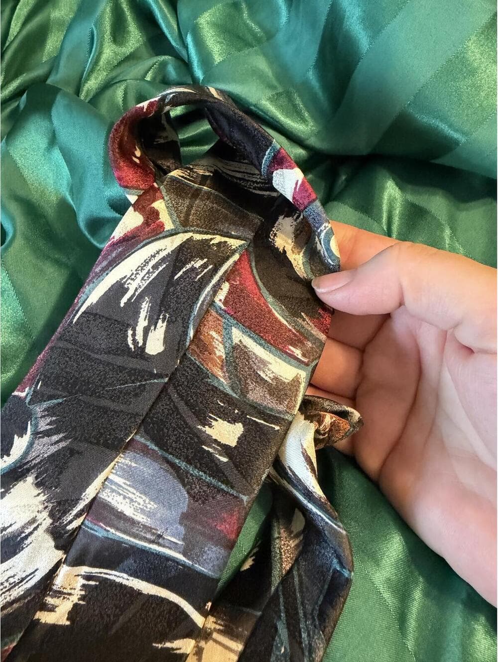 Bugatti Silk Tie Abstract Pattern Geometric Italian Luxury - Thumbnail 4