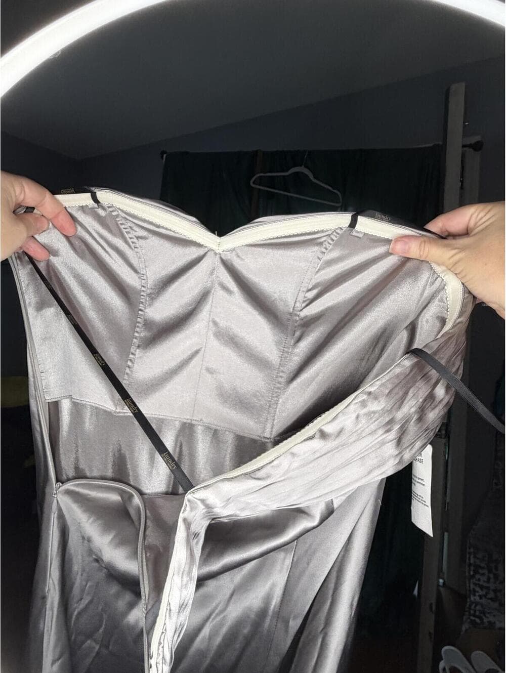 NWT Laundry by Shelli Segal 100% Silk - Steel Silver (Sz:2) - Thumbnail 9