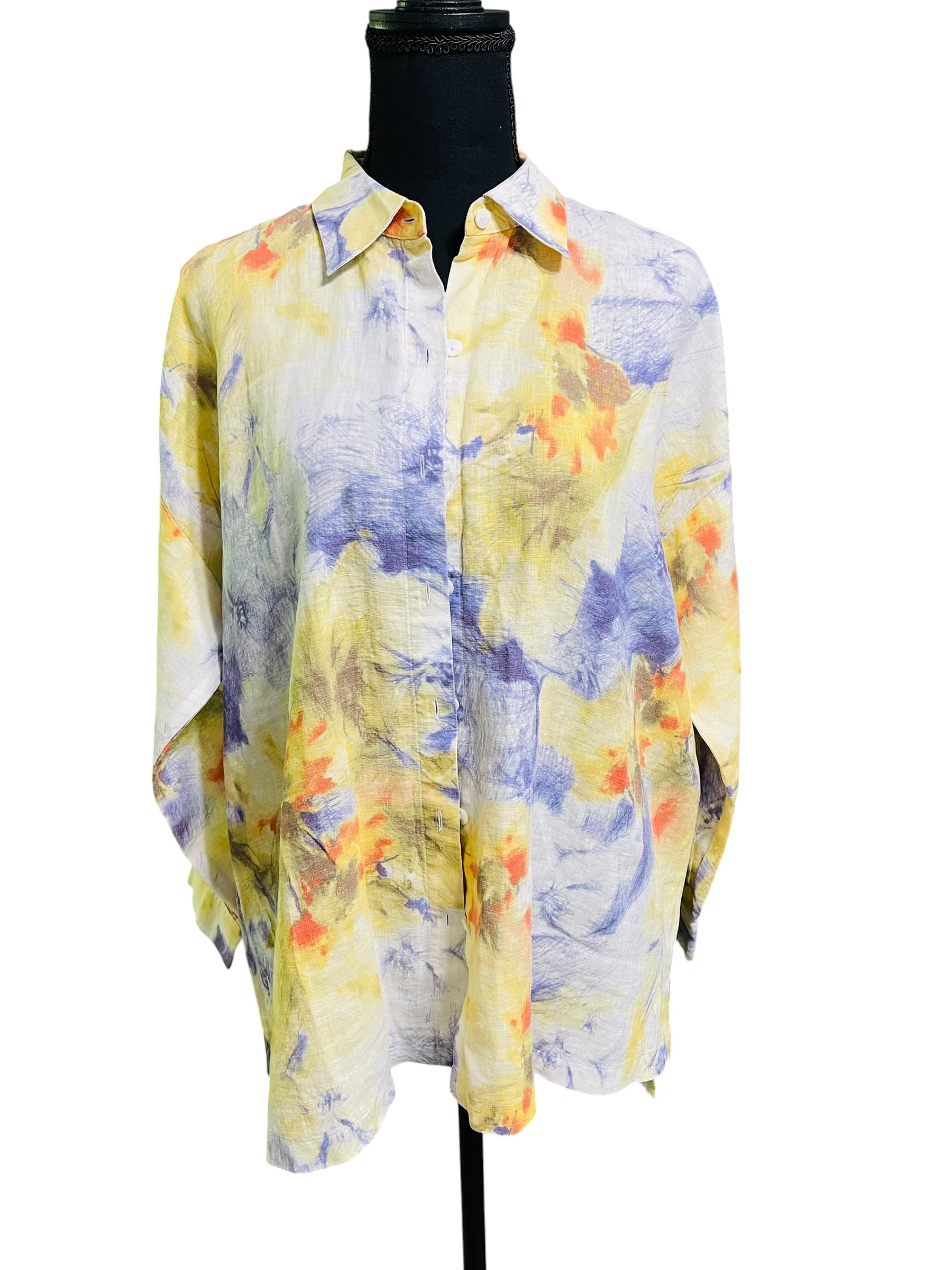 Go Silk Women’s Floral Button Up Blouse/Top - Thumbnail 2
