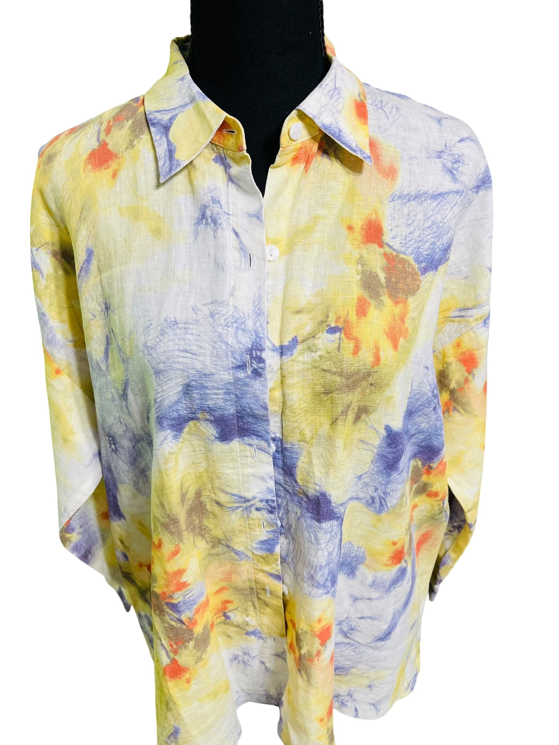 Go Silk Women’s Floral Button Up Blouse/Top - Thumbnail 3