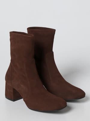 Stuart Weitzman Womens Sleek 60 Booties Walnut Brown Suede Heeled Sock Boots 9.5