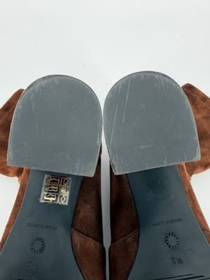Stuart Weitzman Womens Sleek 60 Booties Walnut Brown Suede Heeled Sock Boots 9.5 - Thumbnail 8