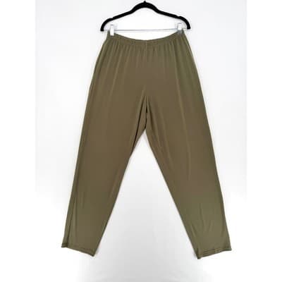 Planet by Lauren G Matte Jersey Slim Tapered Pants Thyme Green Size 1 S/M - Thumbnail 8