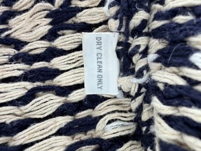 VTG Hand Knit Liz Claiborne Linen Cotton Nautical Coastal Grandma Sweater M Navy - Thumbnail 5