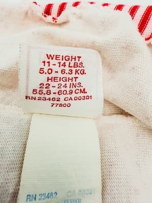 Vintage Buster Brown Baby Girl Bodysuit 3-6 Bubble Romper Red Striped Fruit USA - Thumbnail 4