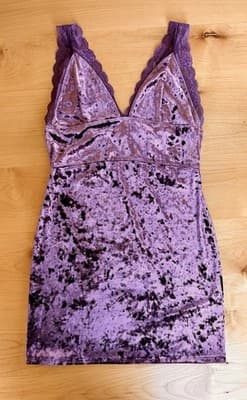 Free People Viper Slip Dress Womens M Raspberry Lace Velvet Bodycon Y2K Whimsy - Thumbnail 4