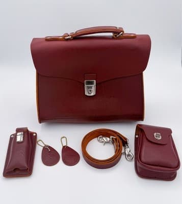 Occidental Leather Walkabout Briefcase Set Rare USA Made Tool Bag Phone Holster