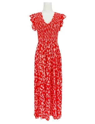 Mister Zimi Della Smocked Maxi Dress Sangria Coral Rain Size 6 Spring Vacation