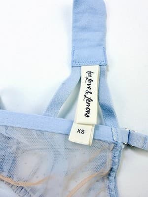 For Love & Lemons Luella Blue Floral Embroidered Lace Corset Bustier Bra Top XS - Thumbnail 8