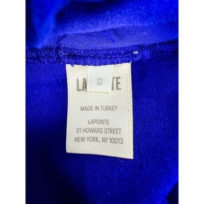 LAPOINTE Cobalt Blue High Waist Stretch Cotton Twill Wide Leg Jeans 25 0 Saks - Thumbnail 6