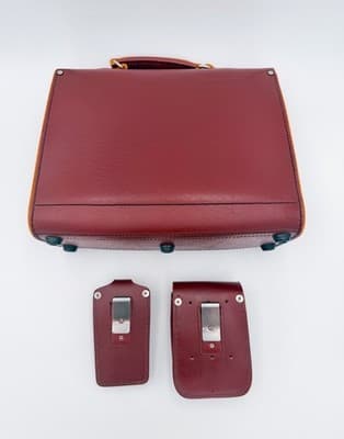 Occidental Leather Walkabout Briefcase Set Rare USA Made Tool Bag Phone Holster - Thumbnail 2