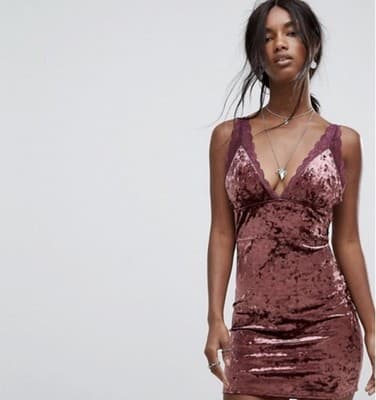 Free People Viper Slip Dress Womens M Raspberry Lace Velvet Bodycon Y2K Whimsy - Thumbnail 2