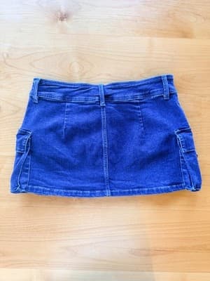 Machine Denim y2k Micro Mini Cargo Buckle Skirt Size M Medium EUC - Thumbnail 2