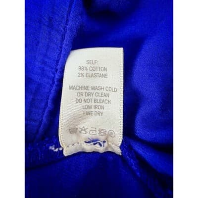 LAPOINTE Cobalt Blue High Waist Stretch Cotton Twill Wide Leg Jeans 25 0 Saks - Thumbnail 7