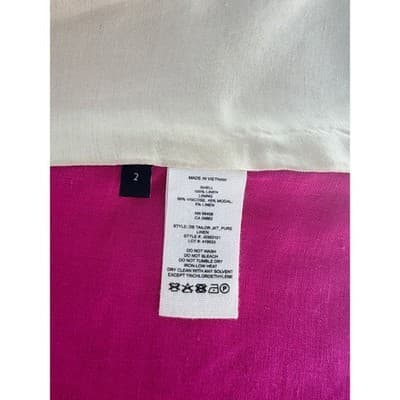 Theory 100% Linen Womens Barbie Pink Tailored Blazer Jacket Size 2 Spring Summer - Thumbnail 8