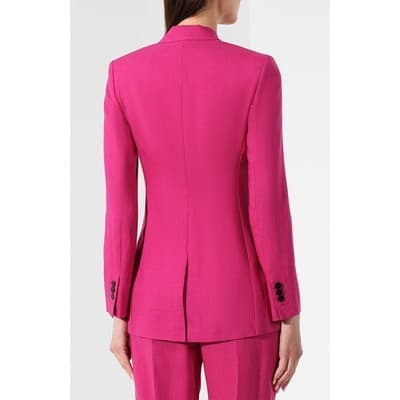 Theory 100% Linen Womens Barbie Pink Tailored Blazer Jacket Size 2 Spring Summer - Thumbnail 5