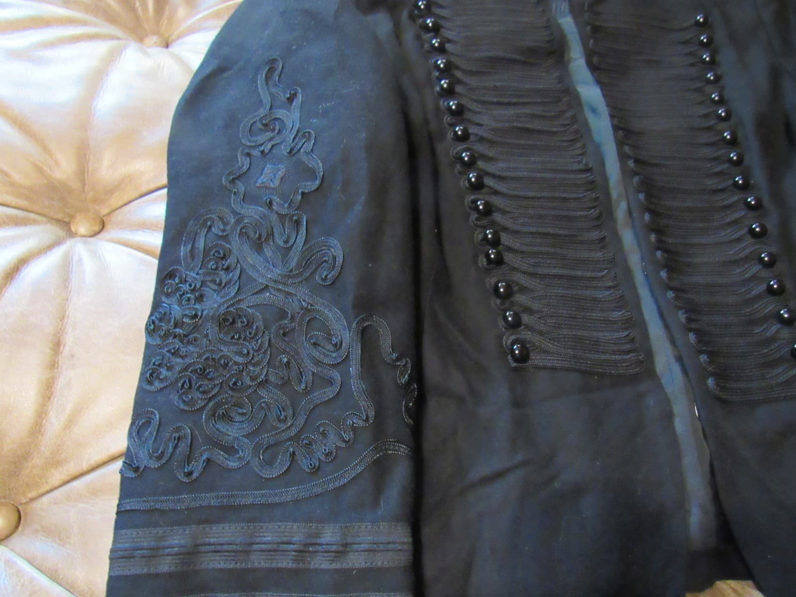 Peter Nygard Military-Style w/ Soutache Lace Trim Jacket Black WOMEN'S SZ 16 J2K - Thumbnail 3