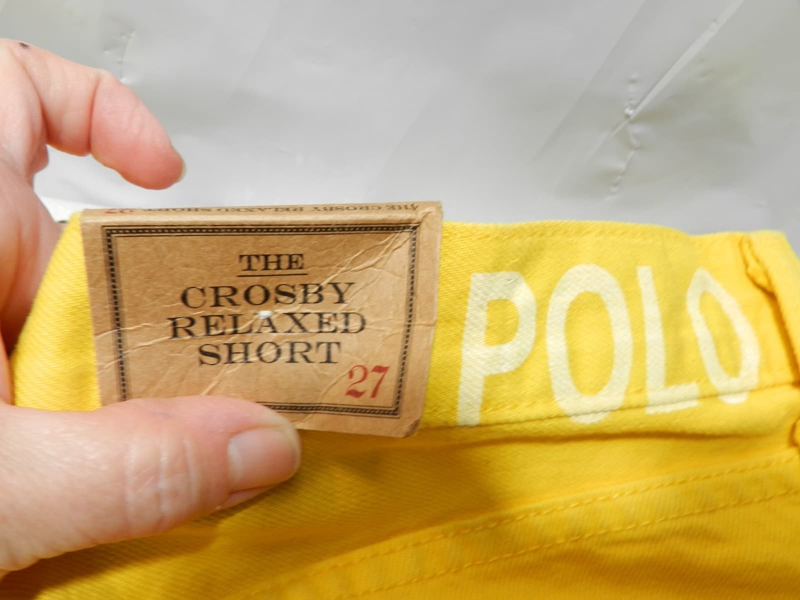 NWT Polo Ralph Lauren Womens Size 27 The Crosby Relaxed Denim Shorts Yellow E73K - Thumbnail 2