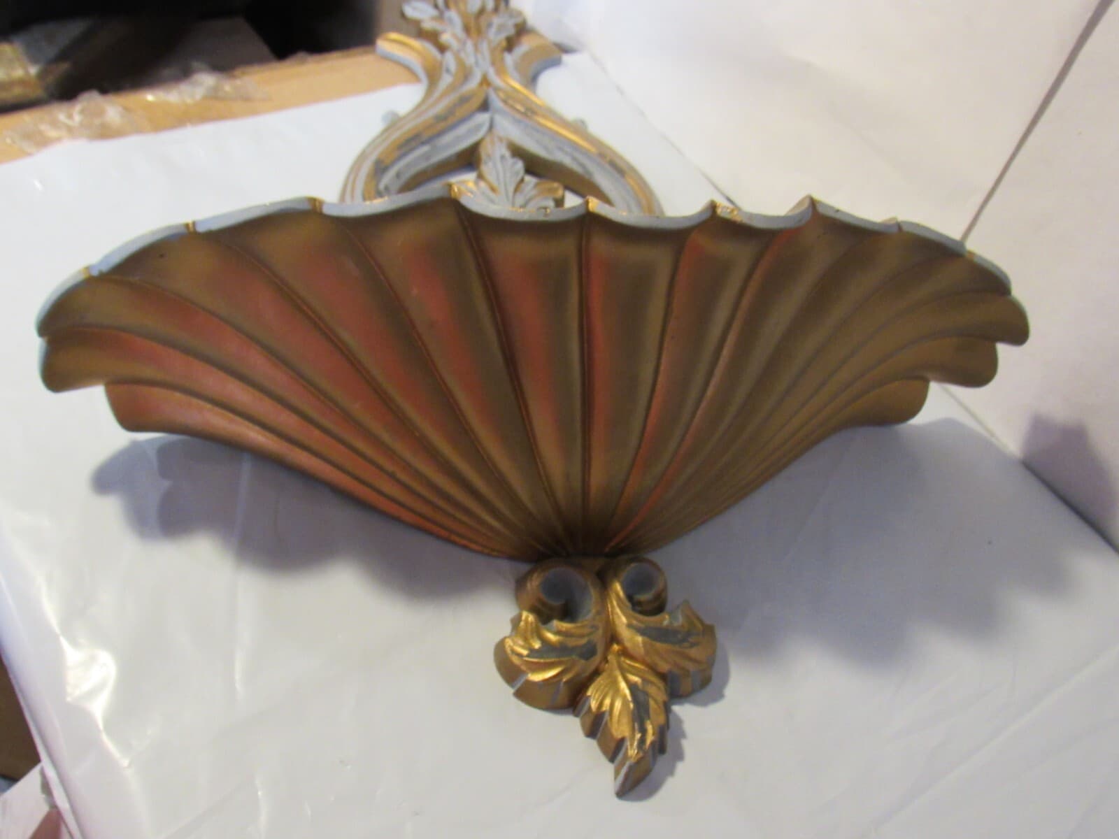 SEXTON Cast Aluminum Wall Planter Regency 1960s 15.5" Gold U47J - Thumbnail 6