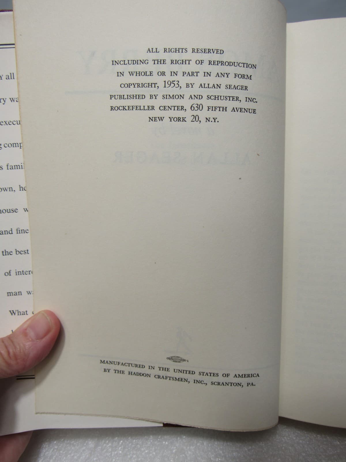 Amos Berry by Allan Seager Hardcover First Edition Hardback 1953 (W47J) - Thumbnail 5