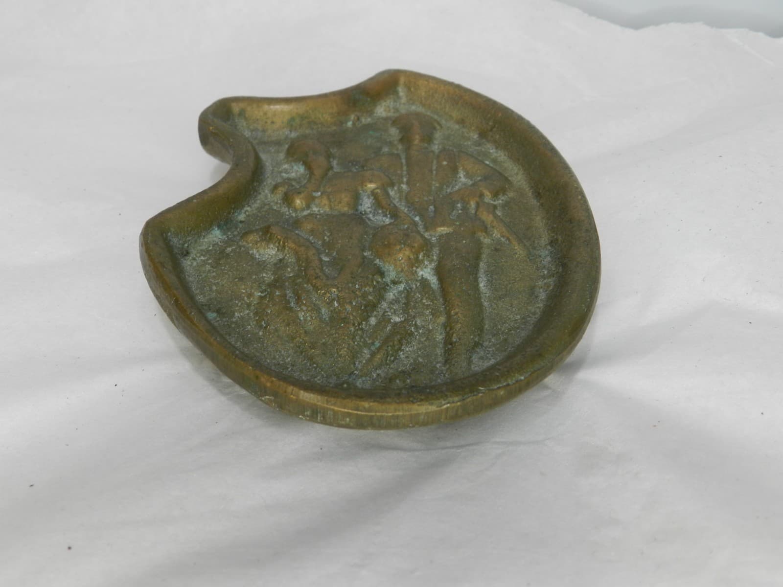 German Soldier WWI Original Brass Naughty Ashtray Trinket Paperweight B7S - Thumbnail 4