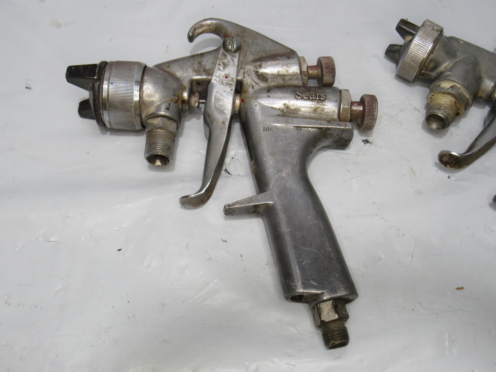 (2) Vintage Automotive Spray Paint Sprayer Guns Sears Campbell Hausfeld (R36J) - Thumbnail 2